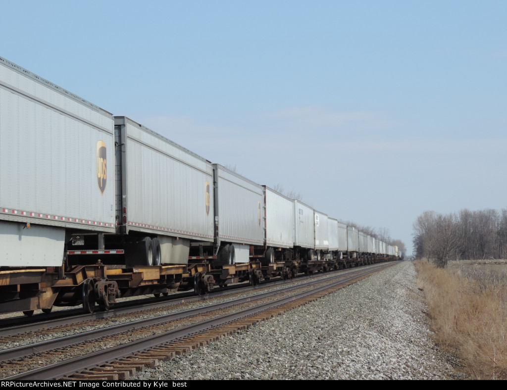 lots of UPS trailers 